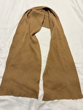 2004 Vintage Y2K Neiman Marcus Camel Heavyweight Ribbed Wool Scarf